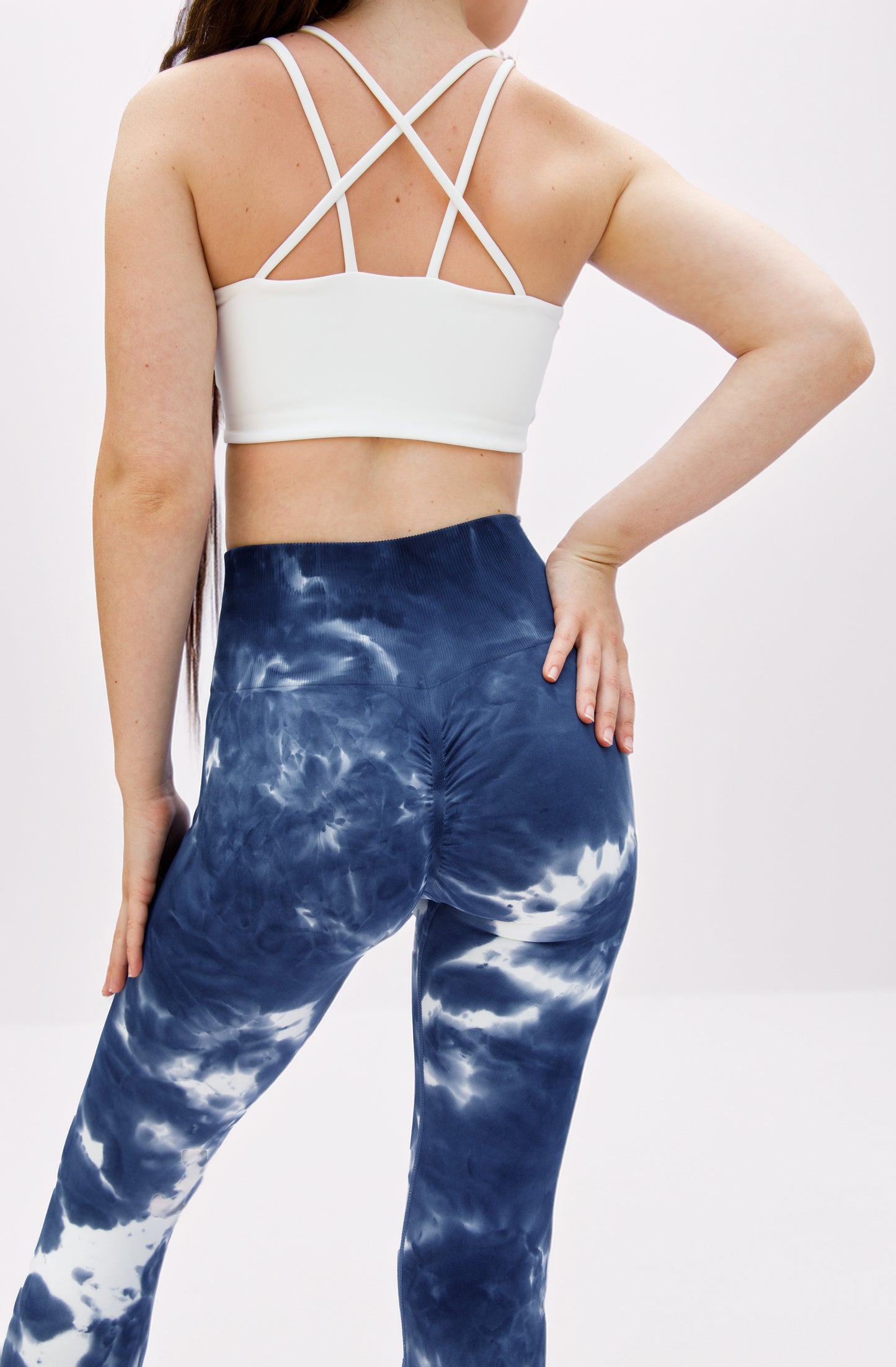 White Textured Double-Strap Crop Bra Top
