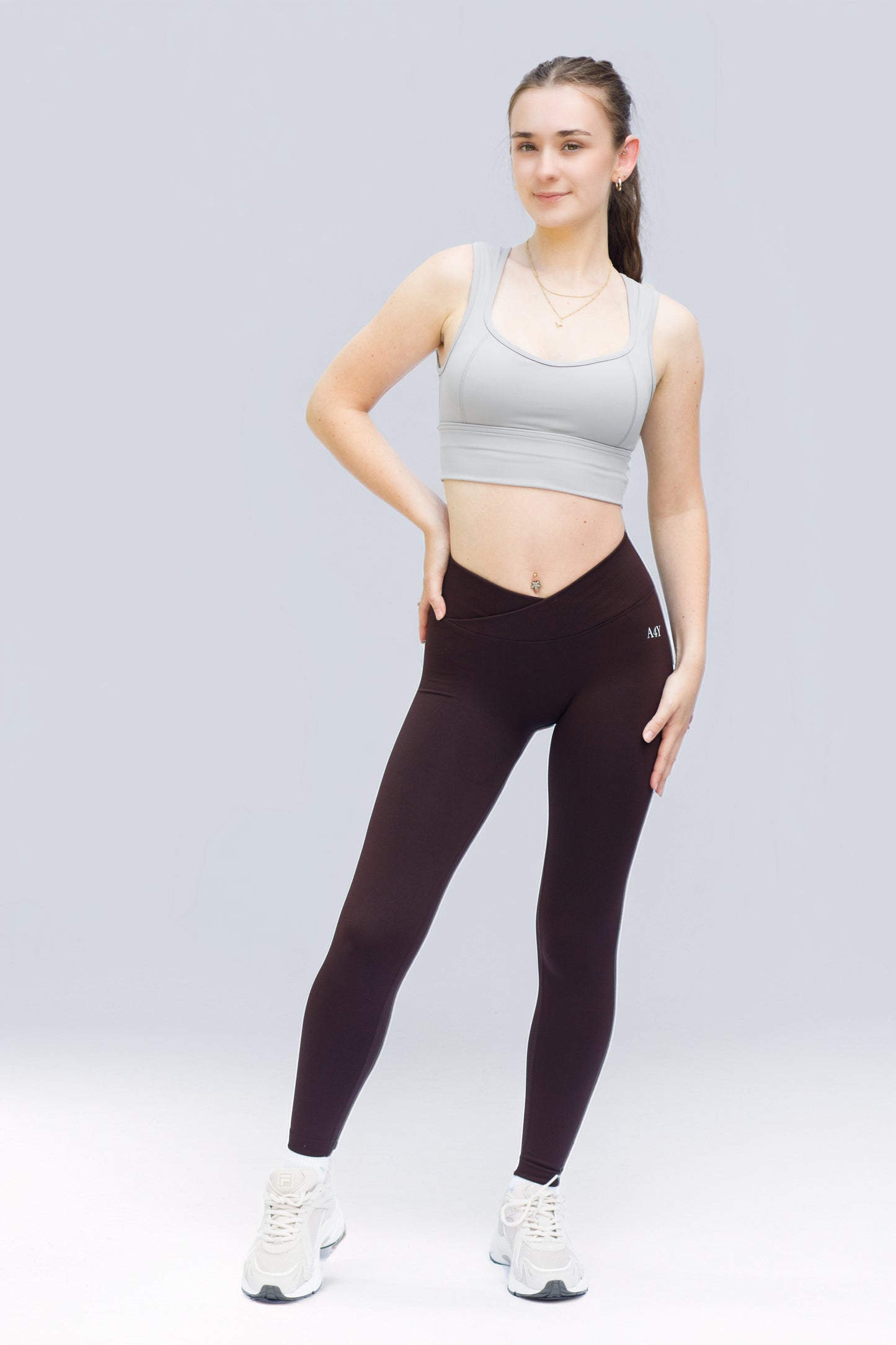 Chocolate Brown V-Waist Seamless Leggings