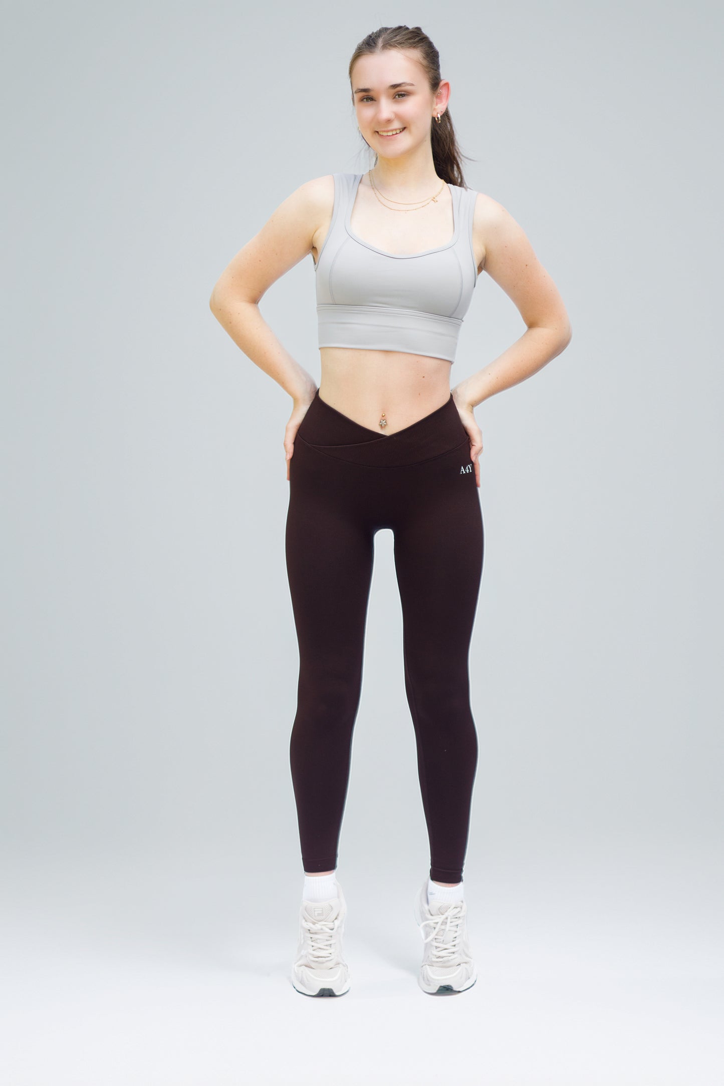 Chocolate Brown V-Waist Seamless Leggings