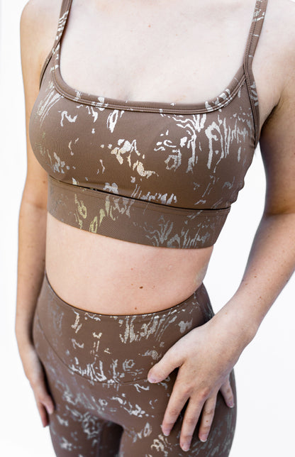 Women's A4Y Sport Chic Beige Set | Leggings and Top