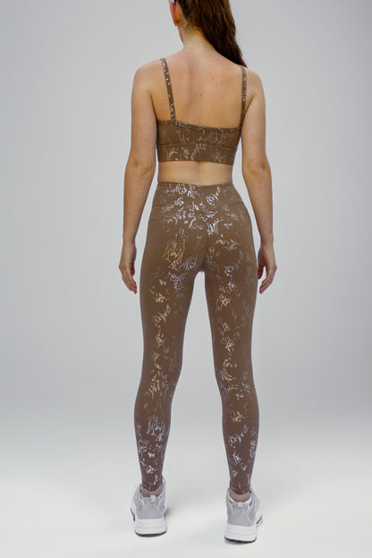 Women's A4Y Sport Chic Beige Set | Leggings and Top