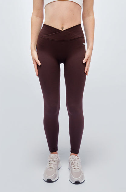 Chocolate Brown V-Waist Seamless Leggings