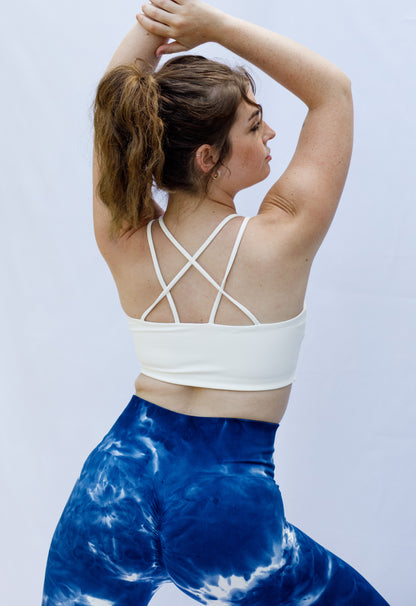 Navy Tie-Dye Seamless Leggings – High-Waisted Printed Activewear