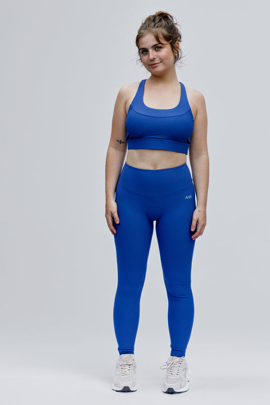 Royal Blue Seamless Gym Set – Sculpting Comfort & Style