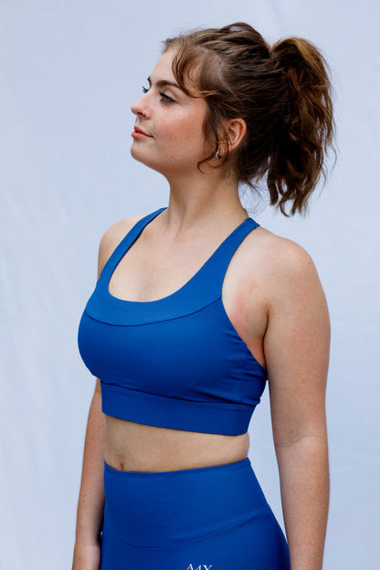 Royal Blue Seamless Gym Set – Sculpting Comfort & Style