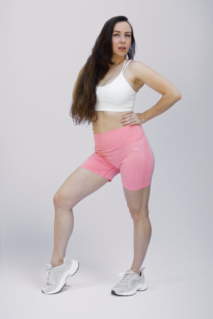 Rose Pink Seamless High-Waist Sculpting Bike Shorts