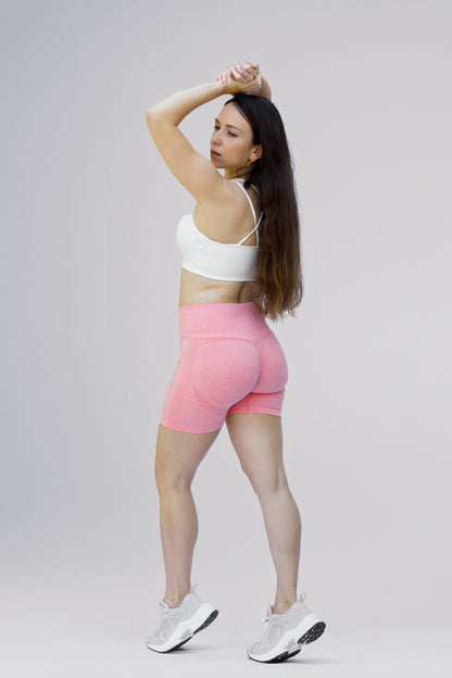 Rose Pink Seamless High-Waist Sculpting Bike Shorts