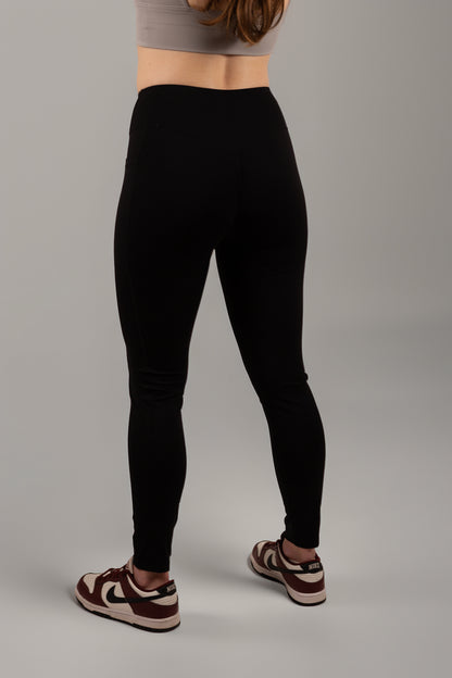 Black V-Waist Sculpting Leggings with Pockets